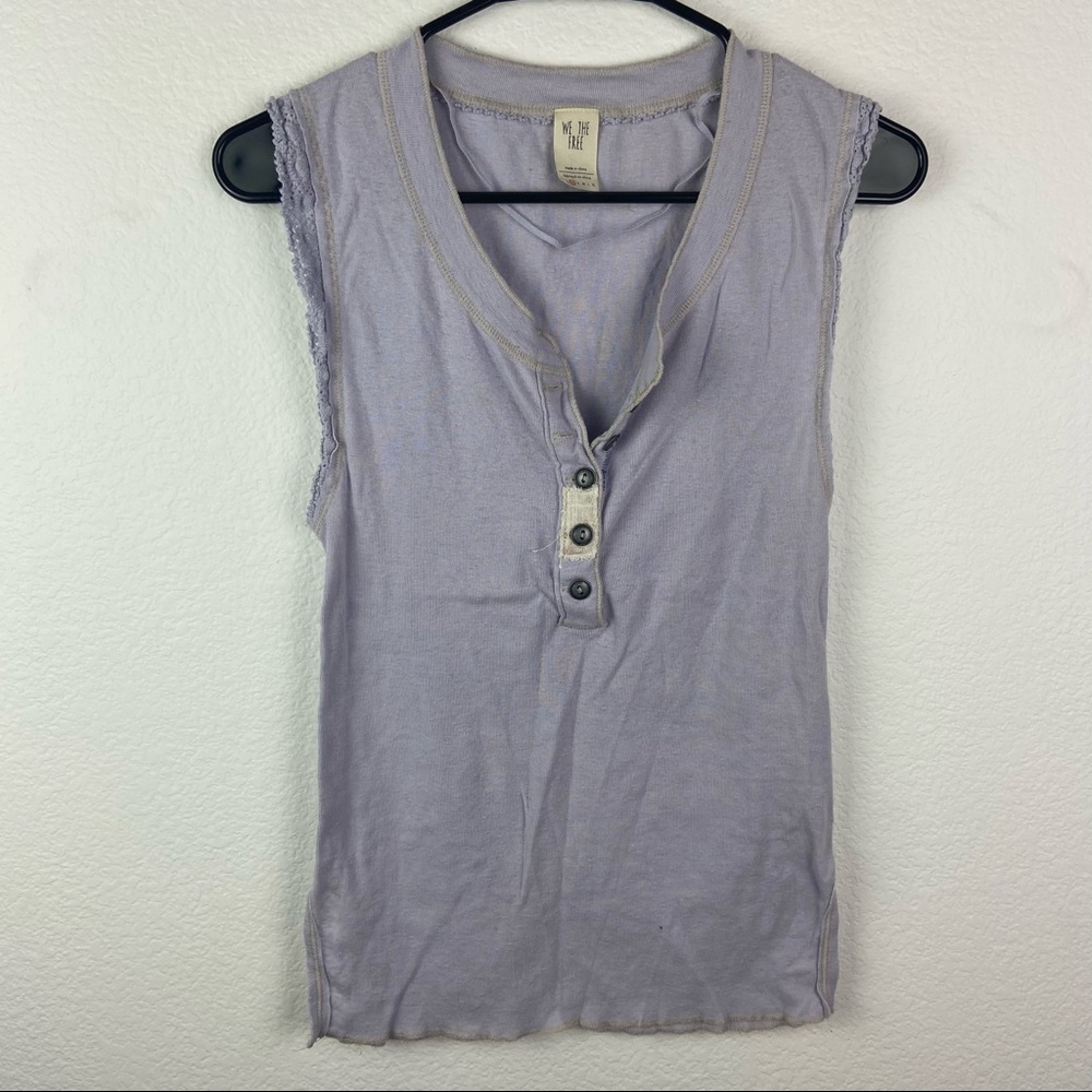 Free People We the Free Lilac Tank Top Ruffle